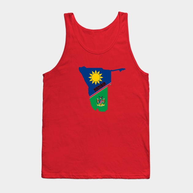 Namibia flag & map Tank Top by Travellers